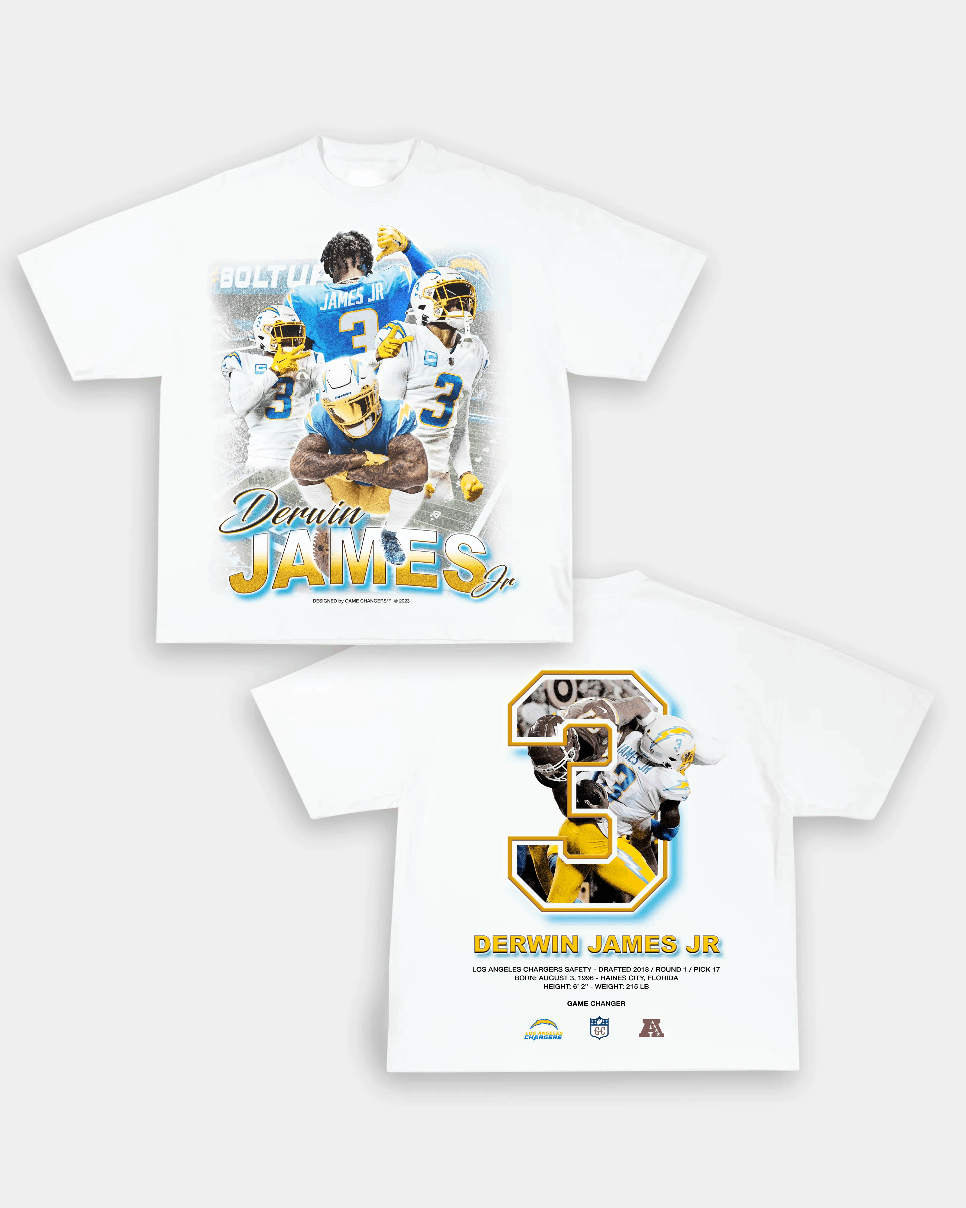 Unisex-Adult Ultra Cotton Washed T-Shirt Graphic DERWIN JAMES TEE - [DS]